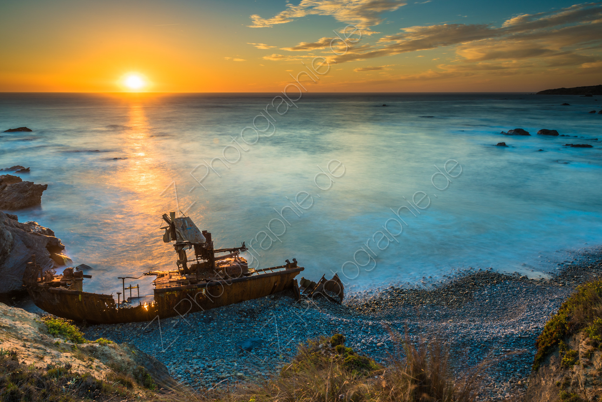 Ship wreck at Vila Nova de Milfontes, Portugal