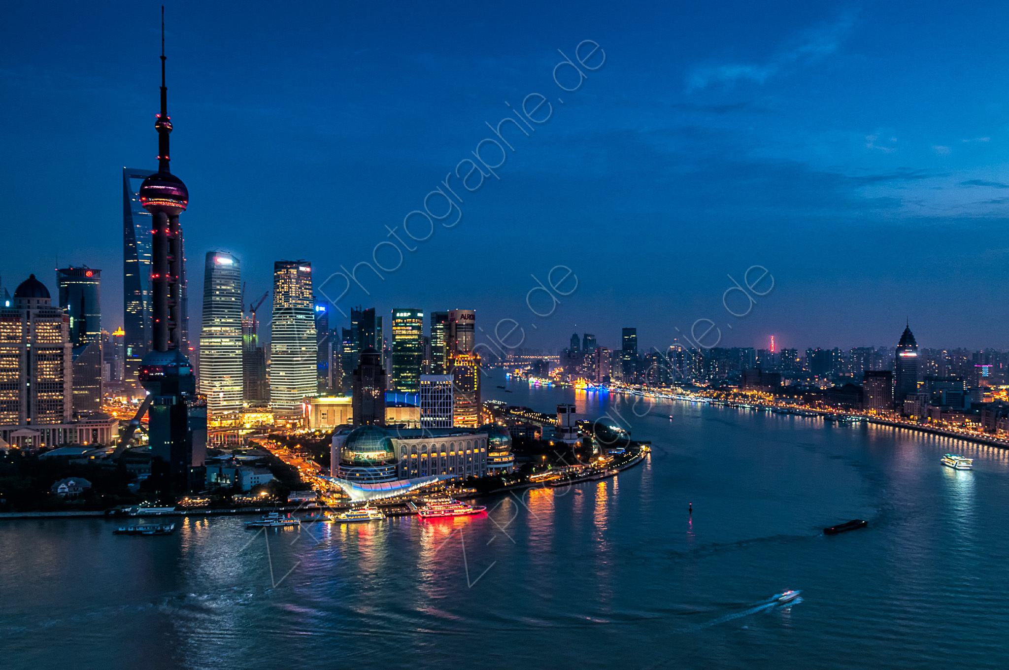 Pudong, The Bund and Huangpu River, Shanghai, China